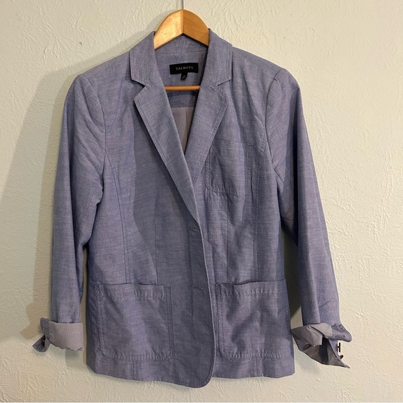 Talbots Women's Chambray Blazer Size 12 - Picture 1 of 13